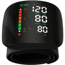 Wrist Blood Pressure Monitor Led Display, Screen Wrist Blood Pressure Cuf 99x2 Reading Wrist Monitor With Carying(Black)Monitoring Adjustable - Đen - Xem 1