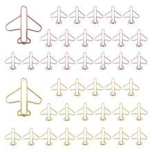 40pcs Airplane Shape Paper Clips With Clear Box, Rose Gold And Yellow Gold, Funny Cute Paperclips Bookmarks Planner Clips For Fun Office Supplies Schoolsss Gifts Wedding Decoration - Airplane40pcs - View 1