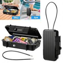 Portable Safe Box Combination Security Case Travel With Code Waterproof Lockbox~ - Black - View 2