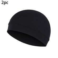 2pcs Unisex Cotton Skull Cap, Lightweight Breathable Sleeping Hat With Helmet Lining