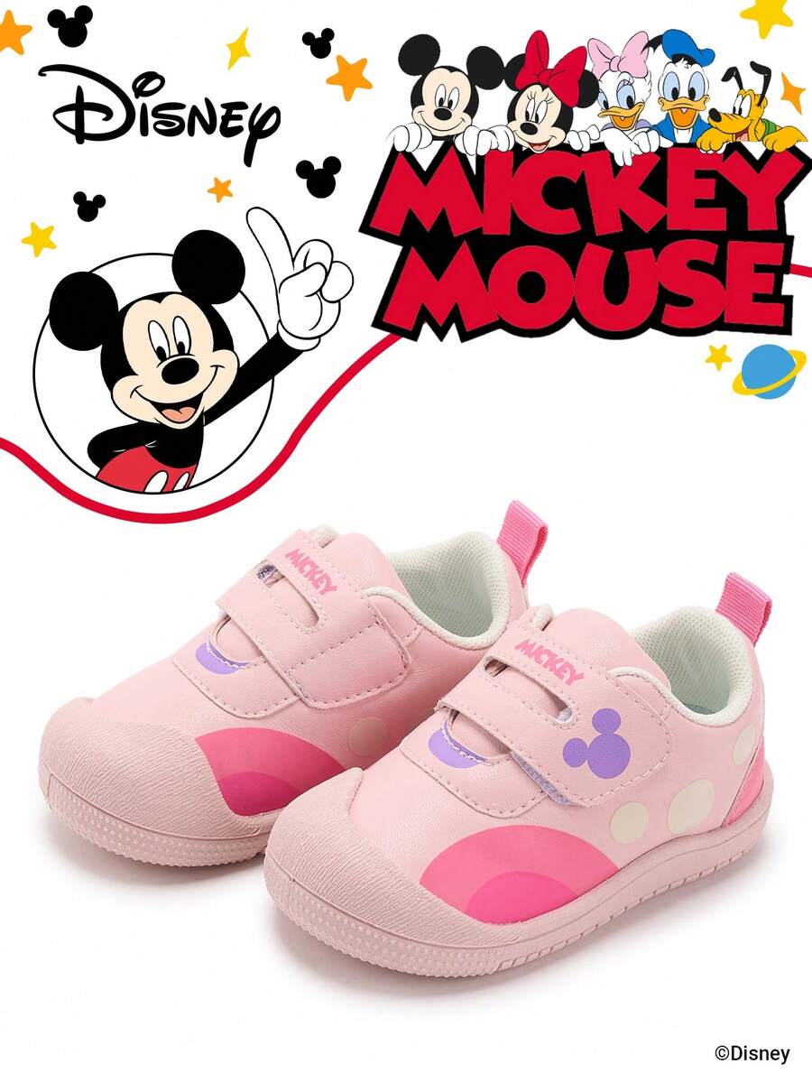 Disney 1 Pair Official Collaboration  Children's Sports Shoes, Suitable For Daily, Holiday, Sports And Outdoor Activities. Comfortable, Fit Foot Shape, Non-Slip, Breathable. (Boys' Sports Shoes, Boys' Sneakers, Children's Sports Shoes, Girls' Sports Shoes, Girls' Sneakers) - Pink - View 1