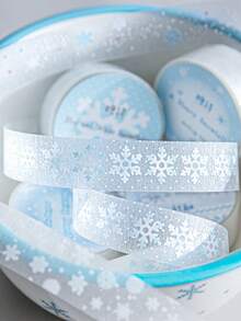 15mm*2M Translucent Winter Snowflake Tape Hand Account Decor Diary Waterproof Masking Tape Scrapbooking Adhesive DIY Junk Journaling Crafts