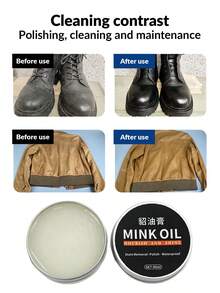 1pc 60ml Aluminum Tin Mink Oil Cream, Suitable For Leather Shoes, Leather Jackets, Leather Sofas, Removes Dust And Stains, Deep Conditions Leather, Shoe, Spring Summer Picks, Brides Maid Gifts, Room, Bedroom Decor, Bedroom Decor, Beach, Travel, For Men, For Women, Vacation - White - View 3