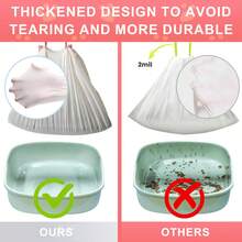 1pc HDPE New Material Cat Litter/Dog Waste Bag, Scoop-Free Disposable Thick Trash Bags, Large Size Roll Delivery - White - View 5