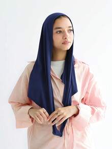 1件装女士经典纯色头巾，预缝制三角围巾，可环绕颈部，可调节头巾，柔软舒适的粘胶面料，适合搭配头巾服饰、日常穿着、运动、瑜伽 - 多色 - 查看 15