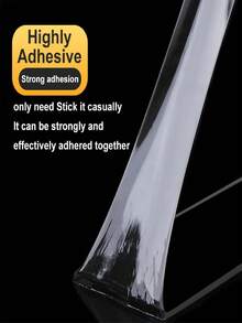 1 Roll Of Nano Gel Adhesive Tape, Transparent Removable & Reusable Double Sided Mounting Tape, No Residue Washable Strong Grip For Wall Decor, Bathroom Accessories, Kitchen Items, And Office Organization, Ideal For Renters, Home Organizers, And Damage-Free Installation On Smooth Surfaces (Limit 1 Per Order) - 方形 - 查看 3