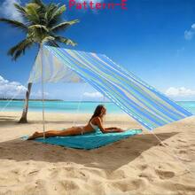 1pc 2D Digital Print Sun Shade Cloth, 5 Different Geometric Abstract Stripe Patterns, Features Include Printed Pattern, Windproof, Detachable, Lightweight, Semi-Shading, Dustproof, Durable - Multicolor - View 5