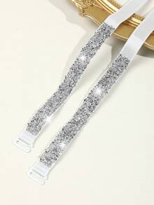 Y2K Sparkly Rhinestone Bra Straps For Women, Removable Adjustable Anti-Slip Crystal Bra Strap Replacements, Perfect For Wedding Party Evening Dress Off Shoulder Tops - Multicolor - View 8