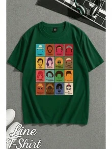 T-Shirt Featuring Classic Brazilian Singers, MPB (Brazilian Popular Music), Quotes From Raul Seixas, Rita , And Tim Maia. Unisex, Men's And Women's, 100% Cotton, Premium Top Quality, Streetwear, New Release, Immediate Shipping, Various Colors!! Plus Size. - 軍綠色 - 查看 1