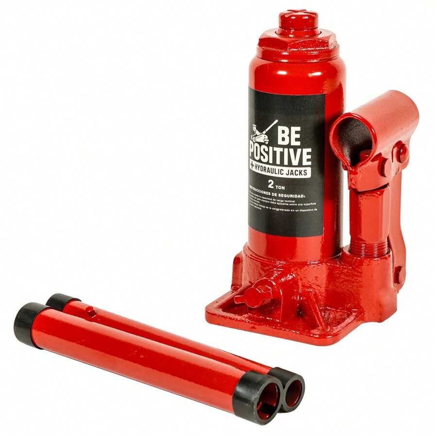 Gato Hidráulico de 2 Toneladas Tipo Botella– Diseño Robusto para Máxima Aseguración, Elevación Perfecta, Fuerte y Confiable - Rojo - Ver 1