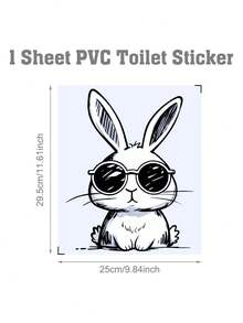 1张复活节兔子马桶贴纸，复活节马桶座圈和水箱盖装饰贴纸，浴室浴缸贴纸，卫生间门贴纸，冰箱门/窗/展示柜/汽车贴纸，复活节兔子墙贴，复活节快乐装饰，复活节派对背景装饰，春季家居装饰品，卧室和客厅装饰，房间墙面装饰，家居装饰，个性化贴纸 - 復活節兔子 - 查看 14