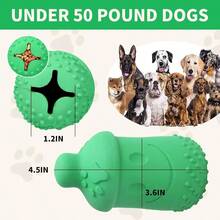 Treat Dispensing Chew Rubber Natural Fiber Interactive Fun Puzzle Toys Small Medium Dogs Puppy Slow Feeder Toys Teething Traning Playing Green - màu xanh lá - Xem 4