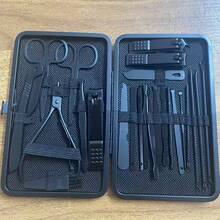 24pcs Professional Manicure & Pedicure Set, Includes Nail Clippers, Finger Nail Clippers, Toenail Trimmer, Nail File, Ear Wax Removal Tool, Unisex With Storage Case