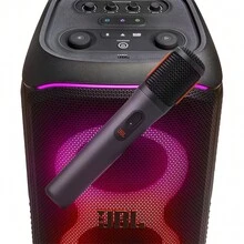 JBL PartyBox 无线麦克风 - 2 个数字无线麦克风，可充电电池（20 小时 - 700mAh），语音清晰，音质清脆，2.4GHz 连接稳定，兼容所有 PartyBox 音箱 - 黑色 - 查看 7