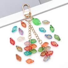 20/50颗7*12毫米金边迷你月桂叶，捷克风格玻璃散珠，用于手工DIY手链和项链配件。 - 樹葉 - 查看 7