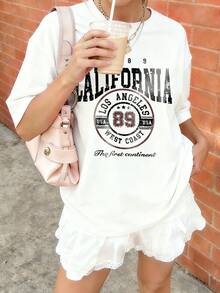 夏季休闲印花圆领短袖T恤，适合女孩和儿童 - 复古经典艺术风格，激发孩子的想象力和自我表达！童装，女孩图案T恤，夏季上衣，青少年服装 - 白色 - 查看 4