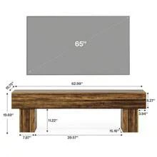 Tribesigns TV Stand For 55/60/65 Inches TV, 63" Farmhouse Entertainment Center, Low TV Console Table For Living Room, Long Media Console Television Stands, Rustic Brown - Nâu mộc mạc - Xem 7