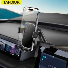 TAFDIUR 360° Adjustable 3-Point Stable Fixed Clip Center Display Stand Holder For Smartphone, Compatible With Phones Up To 1.06 Inch Thick, Can Be Placed Vertically Or Horizontally - Car Center Console Screen Bracket - Mirror Surface - View 6