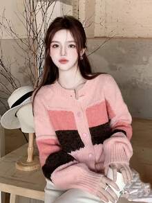 Women Lightweight Cardigans - Pink - View 2