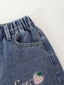 Quần jeans ống rộng dáng suông, quần denim ống đứng đa năng, phong cách đường phố. - Rửa nhẹ - Xem 6