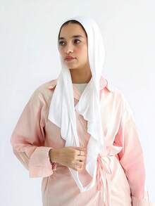 1件装女士经典纯色头巾，预缝制三角围巾，可环绕颈部，可调节头巾，柔软舒适的粘胶面料，适合搭配头巾服饰、日常穿着、运动、瑜伽 - 多色 - 查看 10