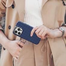 Navy Blue Polka Dot Phone Case Compatible With IPhone 17, 16, 15, 14, 13, 12, 11 Pro Max - Navy Blue - View 2