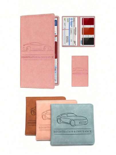 Premium PU Car Insurance Data Document Protector & Business Card Holder