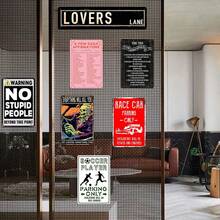 Lovers Lane Street Sign Vintage Poster – Retro Aesthetic Grunge Wall Art, 4x16" Metal Tin Sign For Bedroom, Coquette Decor, Downtown Girl Posters - 25 - 查看 5