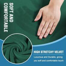 Trugenix-Sofa Cover 2 Piece T Cushion Armchair Slipcovers Velvet Couch Cover Furniture Protector Stretch T Cushion Sofa Covers For 1 Cushion Couch With 1 Individual T Cushion Covers, Deep Teal-GP - 綠色 - 查看 3