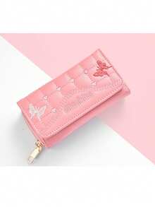 1pc Girl's Medium To Long Embroidered High-End Handbag, Wallet, Multi-Slot Card Bag, Fresh And Cute High-End Handbag, Great Valentine's Day Gift - Multicolor - View 8