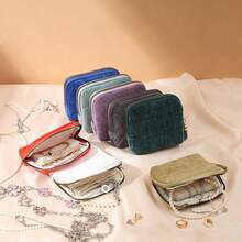 1 件装奢华珠宝收纳袋，带流苏装饰 - 多隔层布艺整理袋，可收纳项链、手链、耳环 - 旅行、送礼、生日、节日、旅行配件的理想之选 | 优雅珠宝收纳 | 拉链封口，女士必备珠宝盒整理器，旅行、宿舍、化妆间装饰 - 彩色 - 查看 3