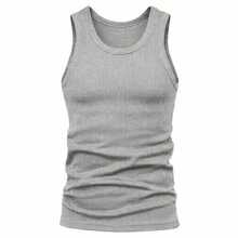 Basic American Ribbed Tank Top - Grau - Übersicht 2