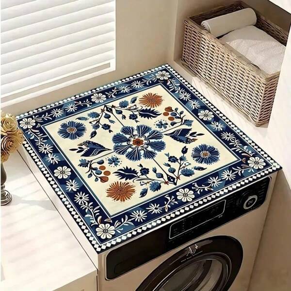 2pcs Washing Machine Dust Cover, Countertop Absorbent Mat, Refrigerator Absorbent Mat, Microwave Dust Cover, Soft Diatomite Draining Mat, Non-Slip Super Absorbent Durable Dish Drying Mat, 19.7*23.6 Inch Modern Washer And Dryer Top Cover, Suitable For Laundry Room And Kitchen, Also Can Be Used For School, Office, Home, Travel, Bags, Organization, Storage, Back To School Supplies, Etc.