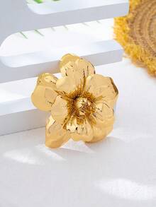 时尚多层花卉胸针，适合女性日常佩戴、参加派对和送礼场合 - 金色 - 查看 3