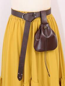 2 piezas Bolsa de cinturón de cuero medieval, bolsa con cordón estilo vikingo y renacentista, conjunto de disfraces para LARP, cosplay y recreación histórica - A - Ver 13