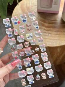 3D卡通人物夜光浮雕贴纸，可爱创意儿童玩具贴纸，批发 - 彩色 - 查看 3