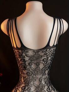 女士性感镂空连体裤 黑色 春季度假 - 黑色 - 查看 4