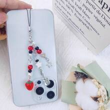 1-4PCS Cute Phone Charms Aesthetic Y2K Cell Phone Charms Strap Strawberry Butterfly Star PhoneCharm Y2K Accessories For Bag Keychain  Camera Pendants Decor - RedStrawberries - 查看 7