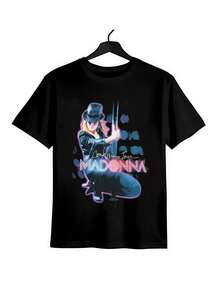 Madon Confessions Tour USA Dates Tshirt Men's Black Pure Cotton T-Shirt 200g, Casual Versatile, Soft Breathable, Boyfriend, Funny Shirt