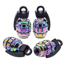 1pc Mountain Bike Valve Cap, Motorcycle Car Bicycle Colorful Aluminum Alloy Valve Cap - Multicolor - View 4