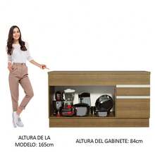 Gabinete Bajo Cocina Madesa Glamy 150cm Con Encimera MM 1 - Marrón - Ver 4