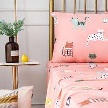 Juego de Sábanas 3 Piezas para Cama Individual Algodón Infantil - Rosa - Ver 7