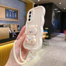 1 pieza Soporte de teléfono con oso de peluche y cordón, Funda de teléfono de color pastel. Nueva funda de teléfono con lazo talla grande vendida, compatible con Samsung Galaxy S25, S24, S24 Plus/S24+, S24 Ultra, S24 FE, S20, S21, S22, S23, y 17, 11/11 Pro/11 Pro Max, 12/12 Pro/12 Pro Max, 13/13 Pro/13 Pro Max, 14/14 Pro/14 Pro Max, 15/15 Pro/15 Pro Max, 16/16 Pro/16 Pro Max, Funda de teléfono de silicona a prueba de golpes. - Blanco - Ver 3