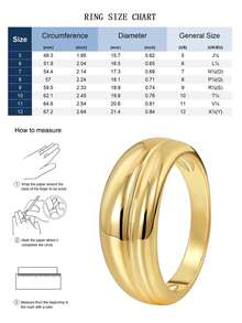 Charm-In Cincin Wanita Berlapis Emas dengan Pita Lebar Ganda dan Bulat - Aksesori Minimalis dan Berani untuk Acara Sehari-hari/Kantor/Formal, Hadiah Abadi untuknya - Emas - View 5