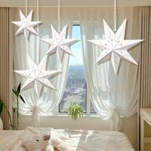 3D Hollow Paper Star Lantern, Suitable For Decorating Windows, Walls, Christmas Trees, Pendant Lights Or Creating A Dreamy Ceiling Decor, Applicable For Weddings, Birthday Parties, Home Decor, Middle Eastern Holiday Decorations, Eid Decorations (Bulb Not Included) - White - View 7