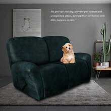 Trugenix-Recliner Sofa Covers - Leather Like Recliner Sofa Covers 3 Seater Recliner Couch Covers For 3 Cushion Couch 8 Pieces Washable Stretch Reclining Sofa Slipcovers (Brown)-GP - 02-green - 查看 2