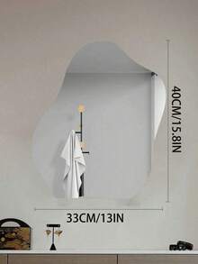 现代亚克力自粘墙镜，柔性镜面墙贴 - 防潮，无框家用化妆镜，适用于家庭健身房、卧室、门和浴室装饰 [无需钻孔，自粘式]，浴室镜 - 彩色 - 查看 12