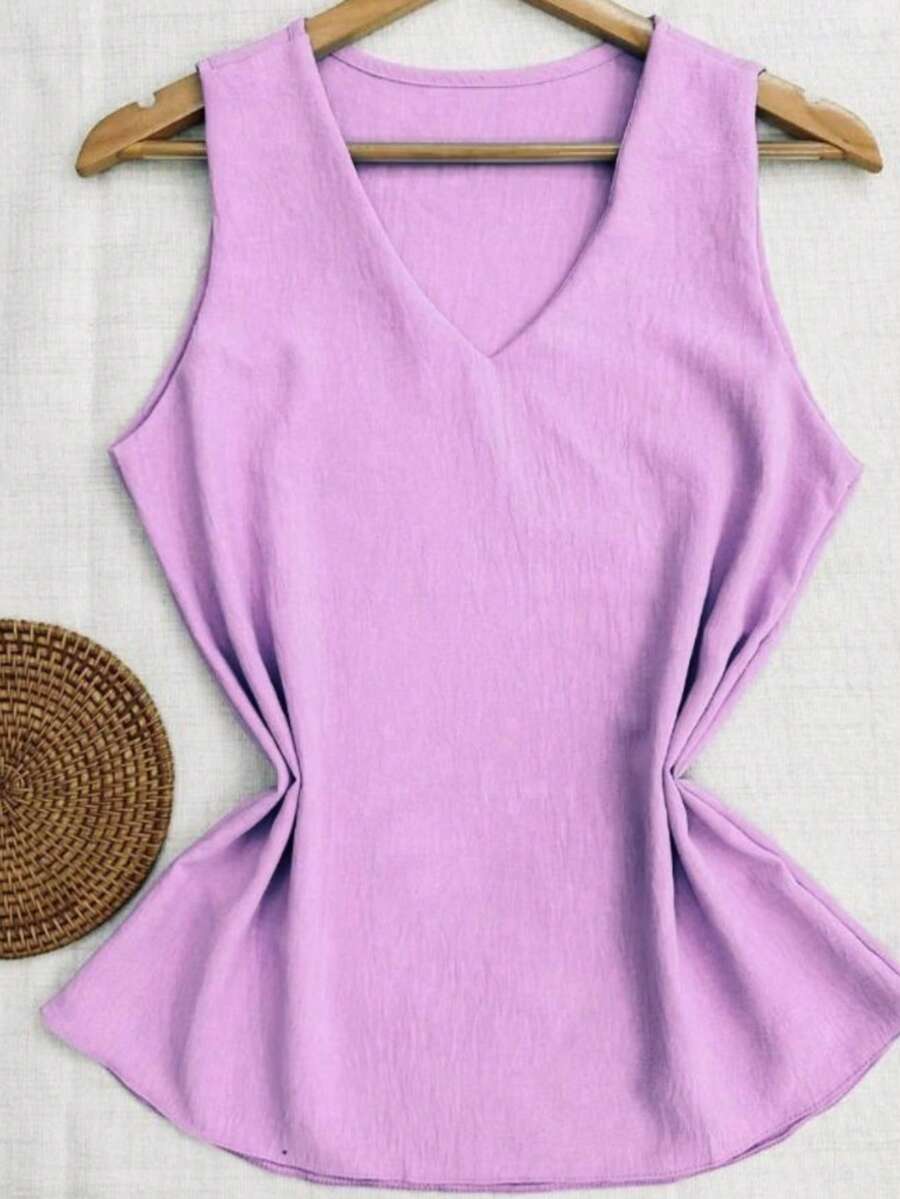 Women's Dressy Tank Top With Thick Straps - 紫丁香 - 查看 1