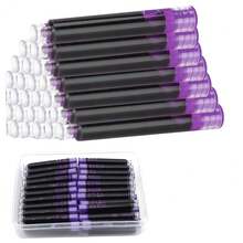 35 Pieces Ink Cartridges For Fountain Pen With Storage Box, 3.4 Mm Bore Diameter, Purple - Purple - View 3