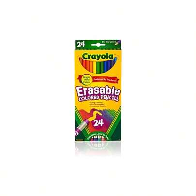 Erasable Colored Pencils 24ct Coloring Pencils Coloring Books, Assorted Colors, Arts Crafts Supplies, Gifts, Ages 6, 8